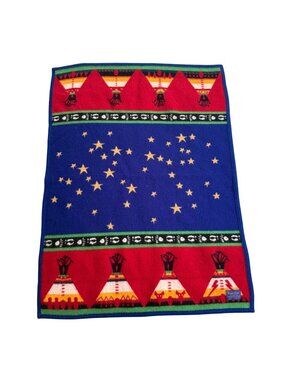 Pendleton Beaver State 'Chief's Road' Baby Wool Blanket Native Design 43"x52"